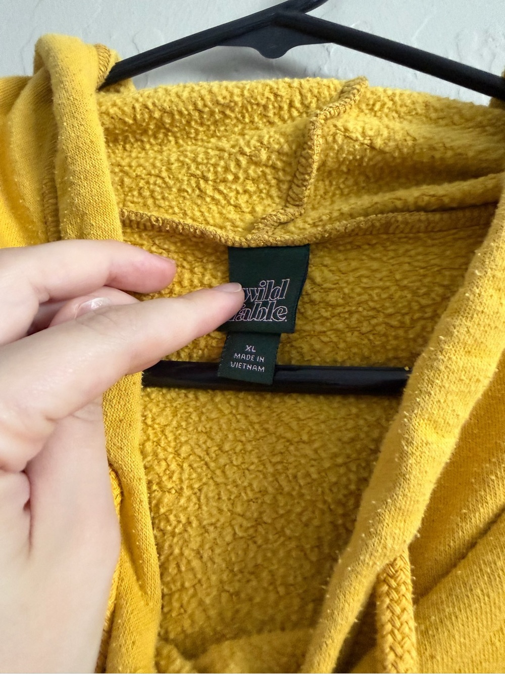 wild fable Yellow Drawstring Hooded Pullover Sweatshirt - Picture 3 of 3